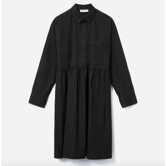 Everlane The Field Button Down Dress In Black Size XS New - Picture 3 of 14